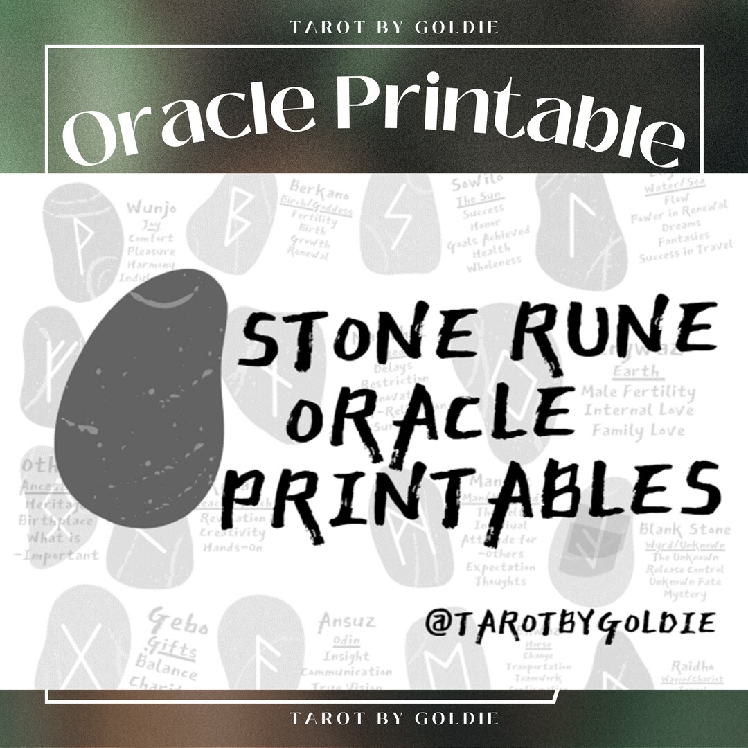 Stone Rune Oracle Printables Tarot by Goldie - Etsy