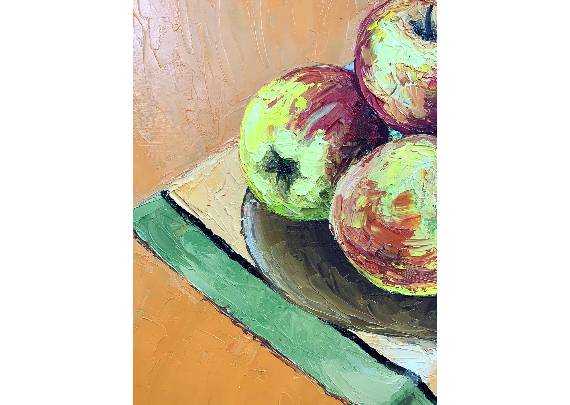 Apple Oil Painting Fruit Original Art Apples Wall Art Still Etsy