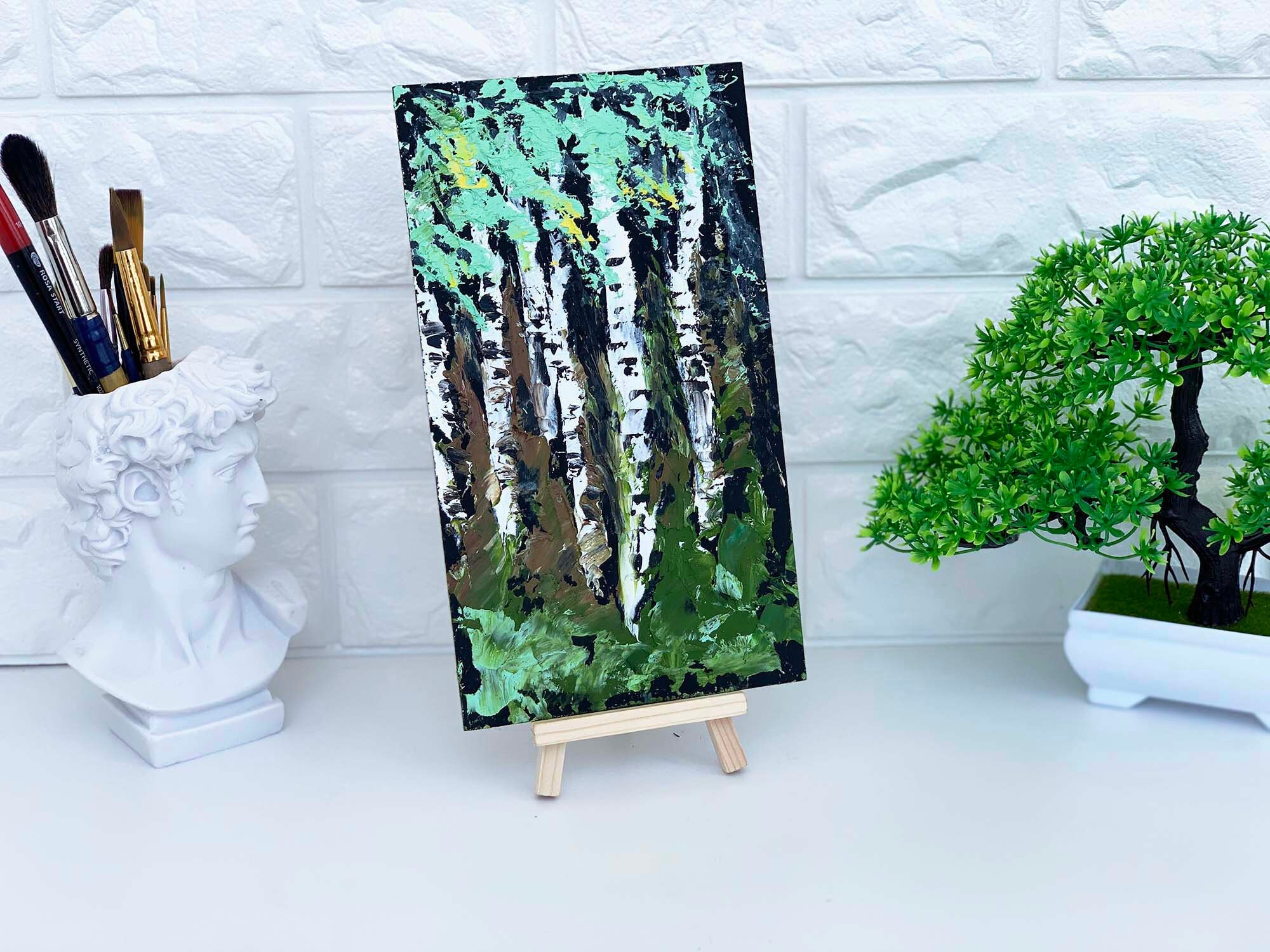 Birch Tree Painting Original Oil Painting On Panel Birch Trees Etsy
