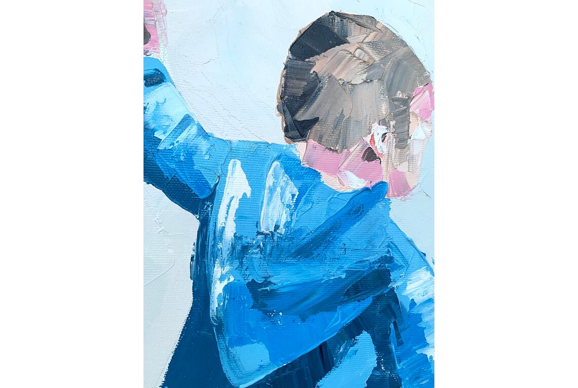 Baby Boy Painting Figurative Original Art Oil On Canvas por Etsy