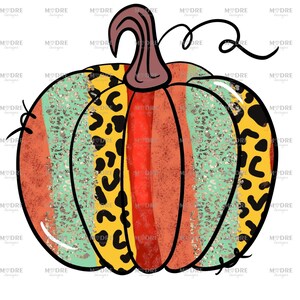 Leopard Brushstroke Pumpkin PNG JPEG