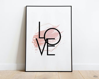 LOVE Digital Print - Abstract Love Wall Art - Digital Download - Home Decor