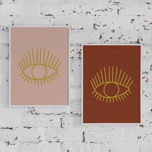 Boho Evil Eye Digital Print 2 Pack - Wall Art - Eye - Lashes - Bohemian