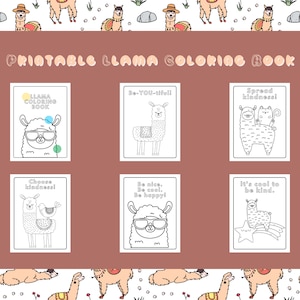 Llama Coloring Book Pages // Printable Colouring Book, Boho Llama, Colouring Pages for Kids, Instant Download, Digital Colouring Book, Boho