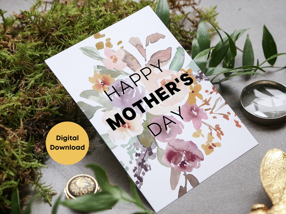 Watercolour Floral Mother's Day Printable Card // Watercolor Card for ...