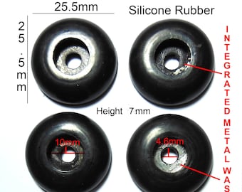Patas de goma de silicona 25,5 mm (largo) x 25,5 mm (ancho) x 10 mm (alto) / 1" (largo) x 3/8" (alto) 4 piezas [RB216]
