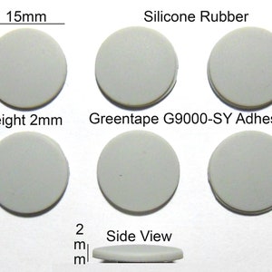 VATH Made Self Adhesive Silicone Rubber Feet 15mm(L)x 15mm(W)x 2mm(H) 6pcs [RB55]