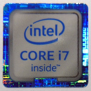 Intel Core i7 Inside Sticker 18mm x 18mm 11/16&quot; x 11/16&quot; [888]