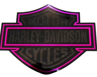 Harley Davidson Motorcycles Bar and Shield "Pink" Sticker  109 x 140mm / 4 1/2" x 5 1/2"[C24]