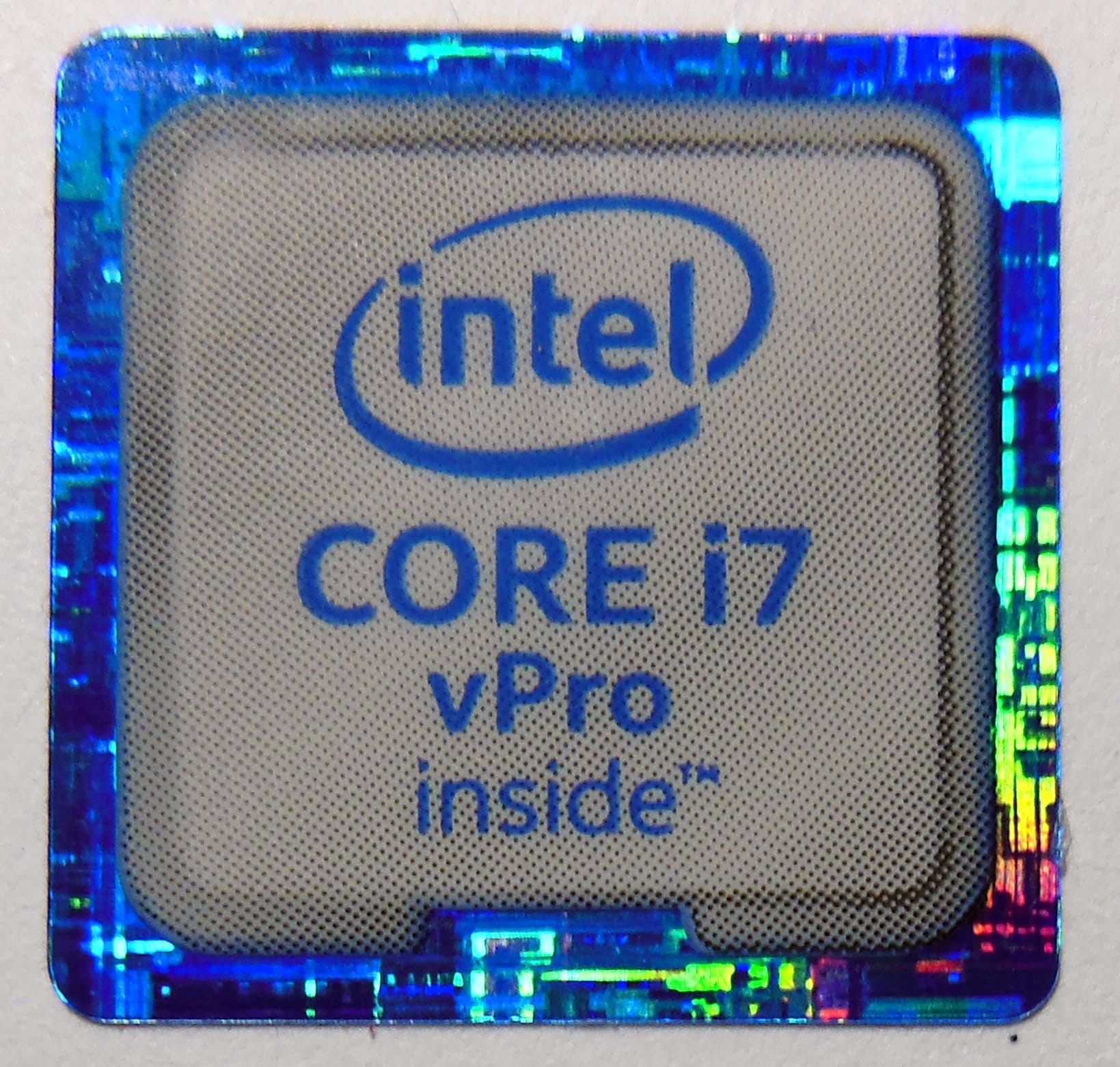 Intel Core I7 Vpro Inside Sticker 18mm X 18mm 11/16