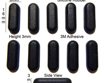 VATH Made Silicone Rubber Feet 16mm(L) x6mm(W) x 3mm(H) Self Adhesive 10pcs [RB176]