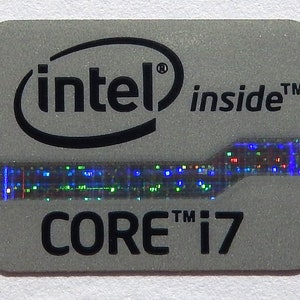 Intel Core i7 Inside Sticker Silver Edition 15.5 x 21mm / 5/8&quot; x 7/8&quot;  [827]