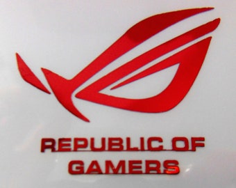 VATH Made Republic of Gamers RED Metal Sticker 50 x 42mm / 2" x 1 11/16" [717]