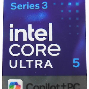 Intel Core Ultra 5 Copilot+PC Series 3 Sticker 18 x 23mm / 11/16" x 15/16" [1234]