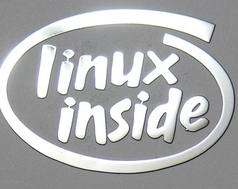 Linux Inside Metal Sticker 19mm x 26mm [849]