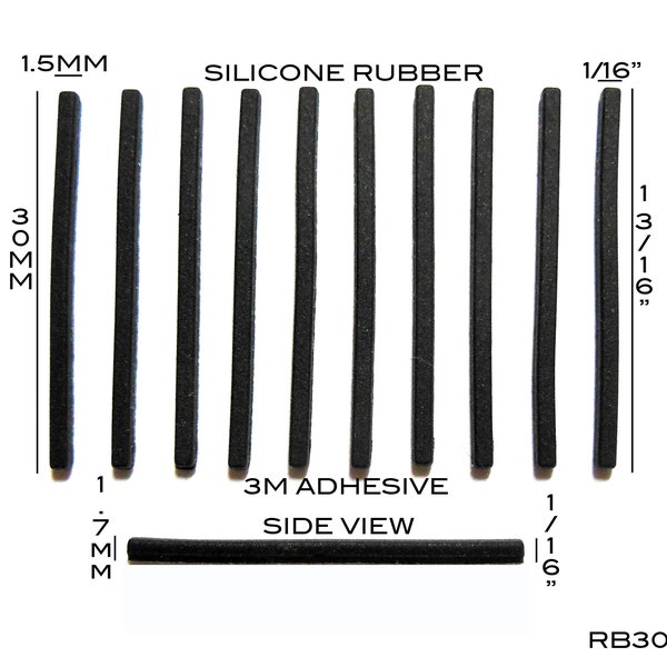 VATH Pieds en caoutchouc de silicone auto-adhésifs 30mm (L) x 1.5mm (L) x 1.7mm (H) 10pcs [RB308]