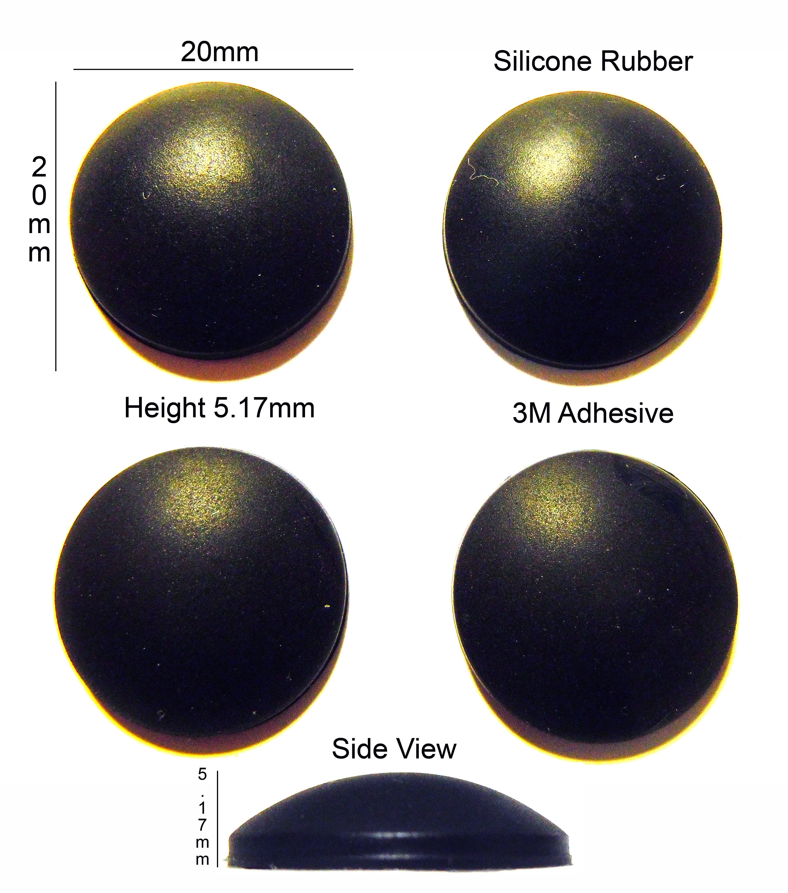VATH Made Self Adhesive Silicone Rubber Feet 20mml X 5.17mmh / 13/16l X 7/32h 4pcs RB101 Etsy
