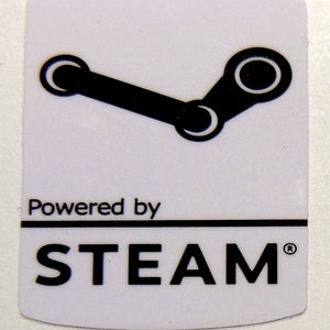 Powered by STEAM sticker 19 x 24mm /  3/4" x 1" [950]