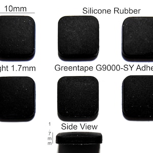 VATH Made Self Adhesive Silicone Rubber Feet Set 10mm(L)x 10mm(W)x 1.7mm(H) 6pcs [RB53]