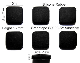 VATH Selbstklebendes Silikon Gummifüße Set 10mm(L)x 10mm(B)x 1,7mm(H) 6Stk [RB53]