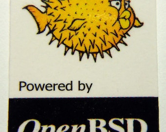 Powered by OpenBSD Sticker (Linux) 19 x 28mm [408]