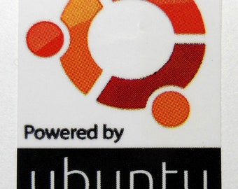 Powered by UbuntuLinux für Menschen Aufkleber 19 x 28 mm / 3/4" x 1 1/8" [735]