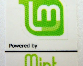 Powered by Mint Laptop Aufkleber 19 mm x 24 mm / 3/4" x 1" [480]