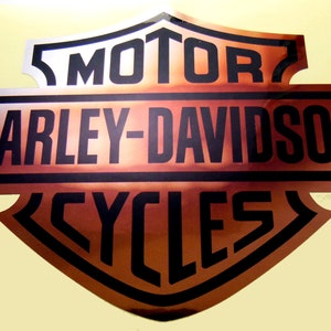 Harley Davidson Motorrad Bar und Shield Aufkleber in Chrom 109 x 140 mm / 4 1/2 "x 5 1/2" [C22]