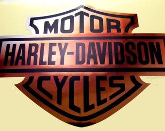 Harley Davidson Motorcycles Bar and Shield Sticker in Chrome  109 x 140mm / 4 1/2" x 5 1/2"[C22]