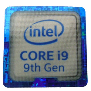Intel Core i9 9th Generation Sticker 18 x 18mm / 11/16&quot; x 11/16&quot; [997]