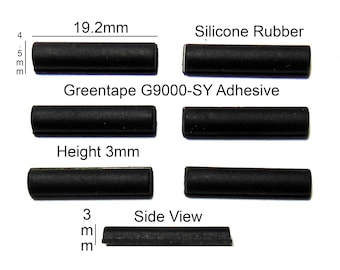 VATH Selbstklebende Silikongummifüße 19,2mm(L)x 4,5mm(B)x 3mm(H) 6Stk [RB40]