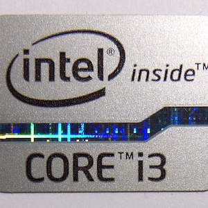 Intel Core i3 Inside Sticker Silver Edition 15.5 x 21mm / 5/8&quot; x 7/8&quot; [706]
