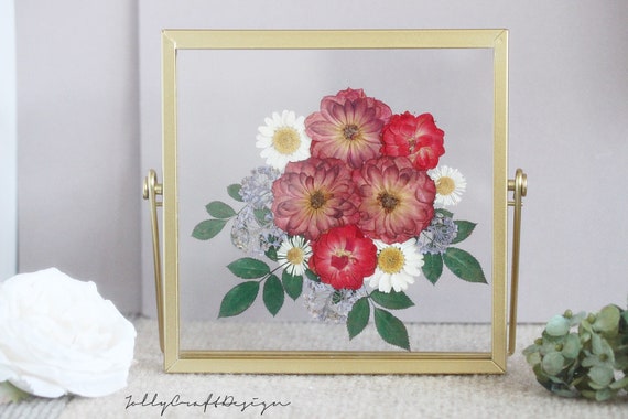 押し花アート フレーム付き バラ 【インテリア】押し花アートフレーム