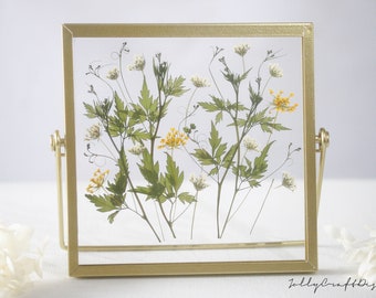 Pressed flower & herbs frame, Herbarium Frame, Flower floating frame, Birthday gift, Home decor, gift for her