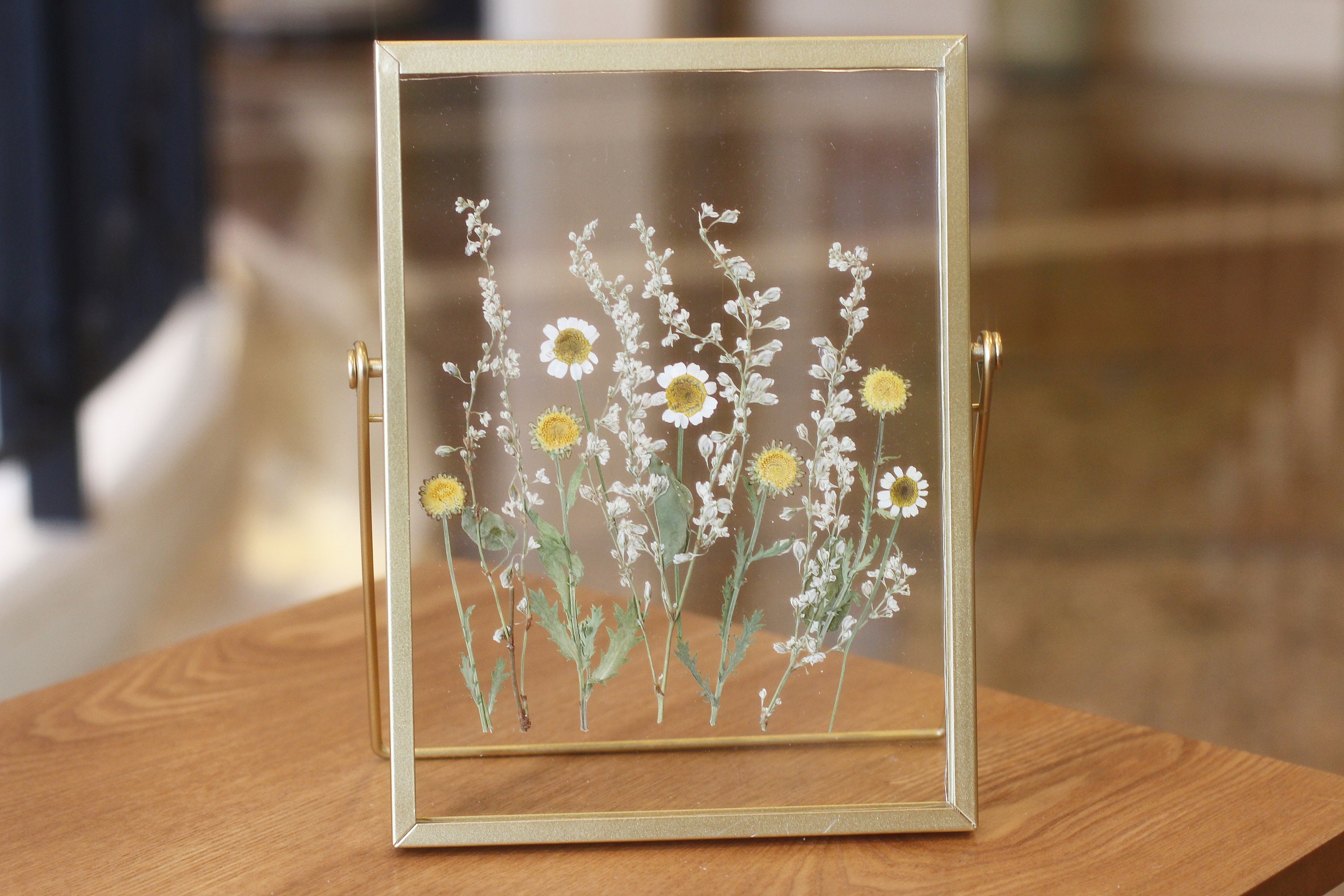 Daisies Pressed Flower Frame Pressed Dried Flower Frame Etsy