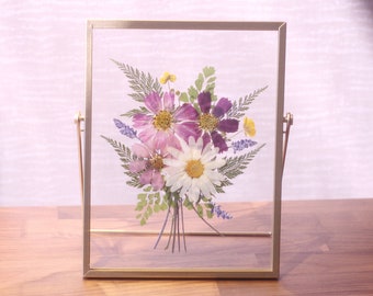 Pressed flower frame, Pressed flower floating Frame, Flowers Bouquet frame, Birthday gift, Mother's Day Gift, Housewarming Gift