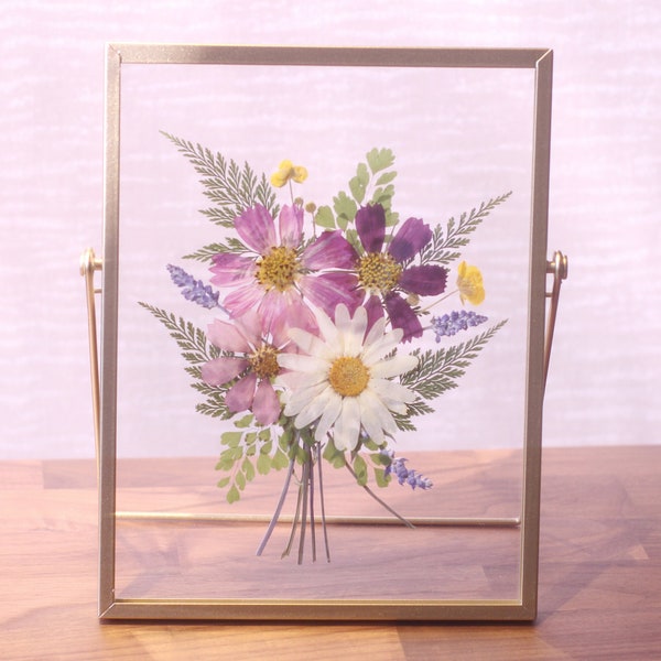 Pressed flower frame, Pressed flower floating Frame, Flowers Bouquet frame, Birthday gift, Mother's Day Gift, Housewarming Gift