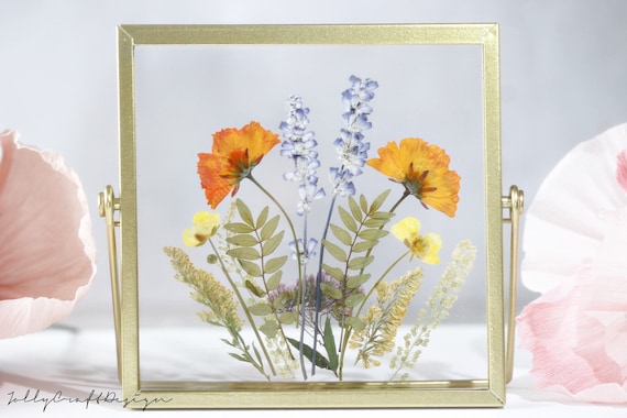 Pressed Dried Flowers Frame, Pressed Flowers Candle