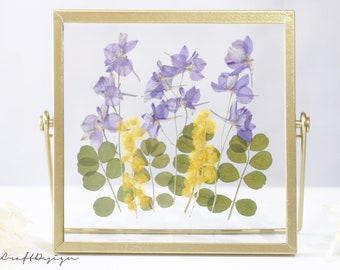 Pressed flower frame, Herbarium Frame, Flower floating frame, Birthday gift, Home decor, gift for her