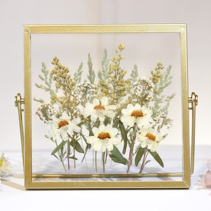 Gepresste Blumenrahmen Gepresste Blumenkunstrahmen Natürliche handgepresste Blume Botanisches Blumenherbariumrahmen Wohnkultur Geburtstagsgeschenk für sie