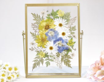 Pressed flower frame Pressed flower art frame Natural Hand Pressed flower Botanical floral herbarium frame home decor birthday gift for her