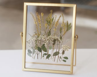 Dried flower Pressed flower frame, Pressed flower frame, Dried Flower frame with crystal clear acrylic board Mixed Herbal Plants