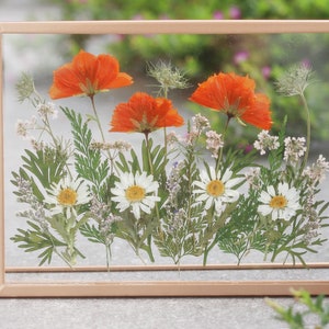 Pressed flower frame, Rose Gold Natural pressed flower Frame, Pressed Flower rose gold frame, home decor, gift for her