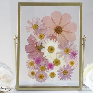 Pressed flower Natural Floral art Herbarium frame, Floating frame, flower picture, Herbarium frame, floral gift, Mother's day birthday gift
