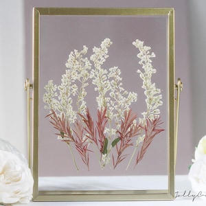 Pressed flower natural dried Floral art Herbarium frame, Floating frame, flower picture, Herbarium frame, floral gift, birthday gift for her