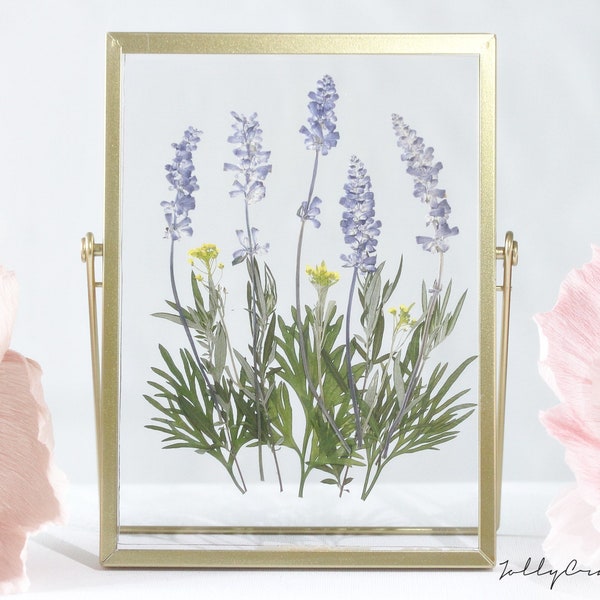 Pressed flower frame, Pressed Flower art, Floating frame, herbarium frame, flower art frame Birthday gift gift for her
