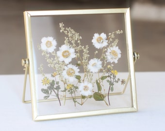 Pressed flower frame, Natural pressed flower Frame, Pressed Flower floral herbarium frame, home decor, gift for her