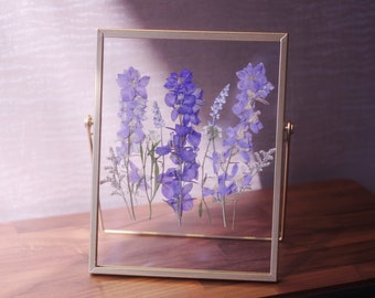 Purple Pressed flower frame, Pressed flower floating Frame, Pressed Dried Flower frame, Herbarium Frame, Mother's day gift, birthday gift