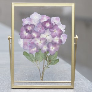 Hand Pressed Purple bouquet Pressed flower frame, Flower floating frame, Herbarium frame, Birthday gift, Home decor, gift for her