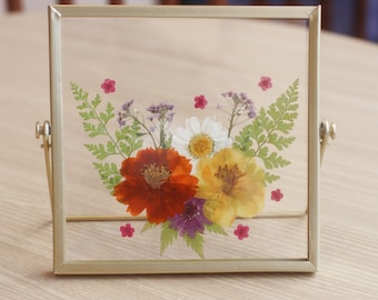 Pressed flower frame, Botanical Art Frame, Pressed Dried Flower frame with crystal clear quality acrylic board